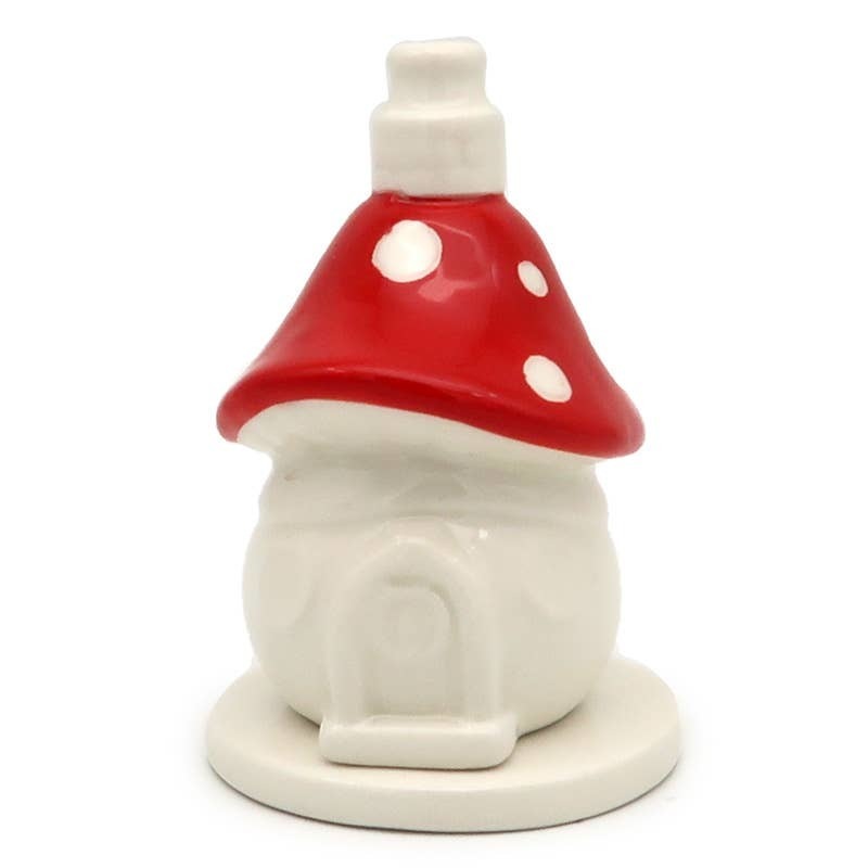 Fairy Toadstool House Ceramic Incense Cone Burner