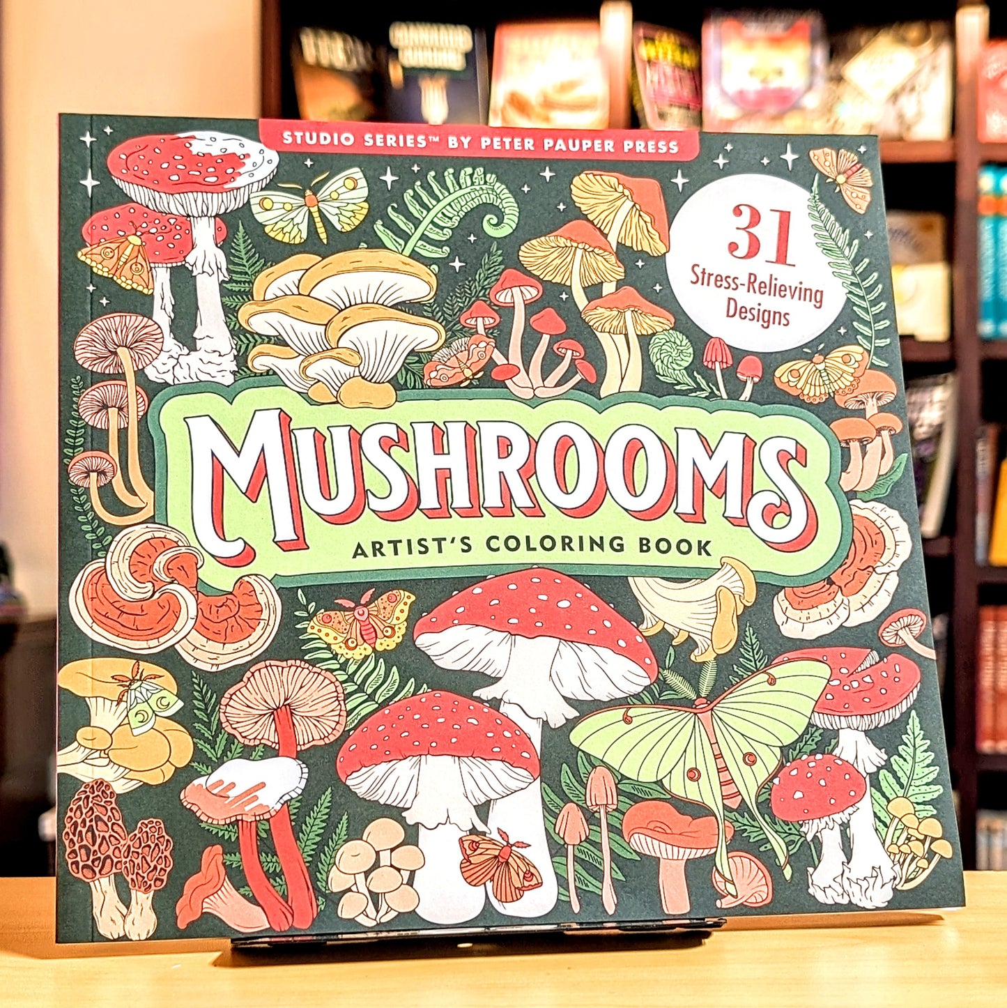Mushrooms Adult Coloring Book (31 One-Sided Designs on Thick Paper)
