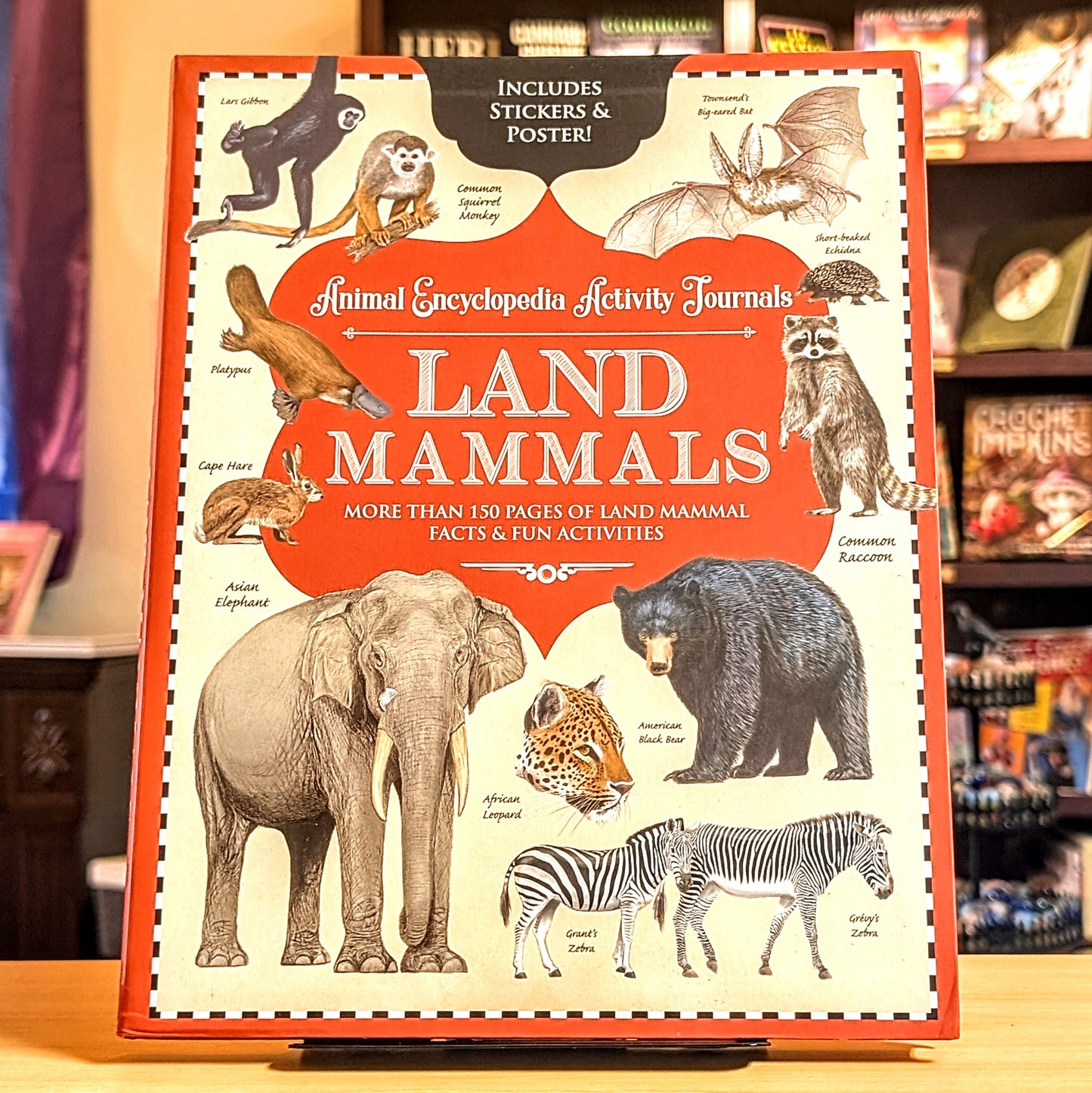 LAND MAMMALS Animal Encyclopedia Activity Journal, Includes Stickers & Poster