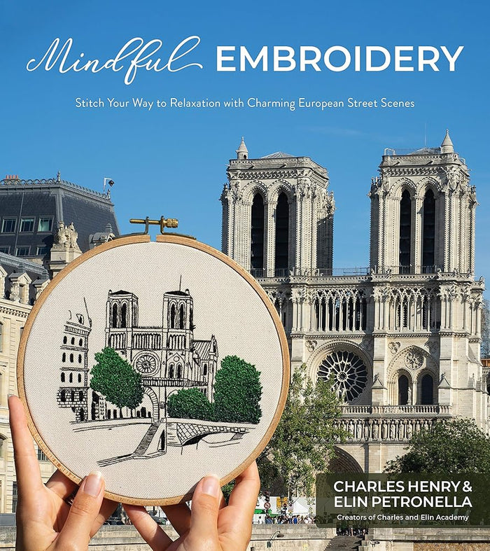 Mindful Embroidery: Stitch Your Way to Relaxation with Charming European Street Scenes cover image
