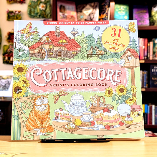 Cottagecore Adult Coloring Book (31 stress-relieving designs)