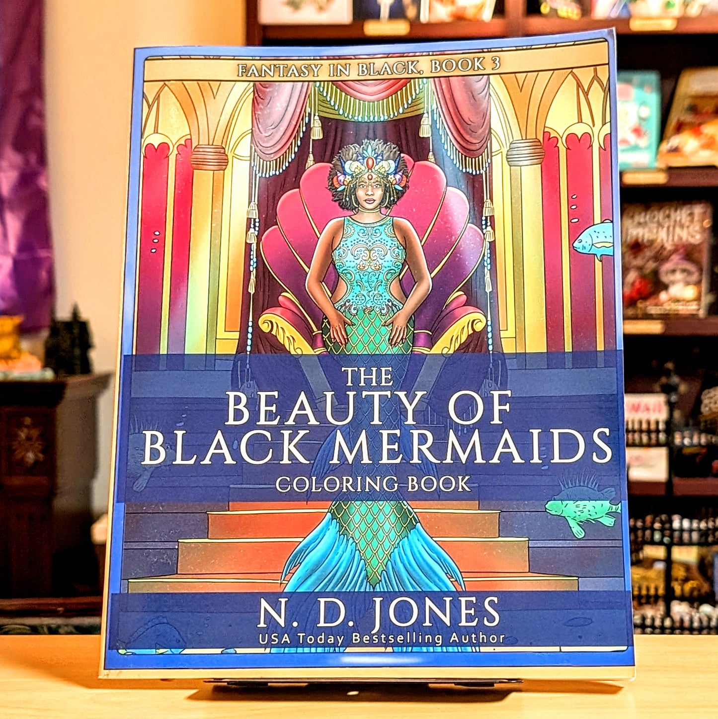 The Beauty of Black Mermaids Coloring Book (Fantasy in Black)