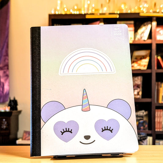 Yoobi | Pandacorn Composition Book | 100 Wide Ruled Sheets with a Sewn Binding | FSC certified paper | Paper Size 7.5 “ x 9.75”