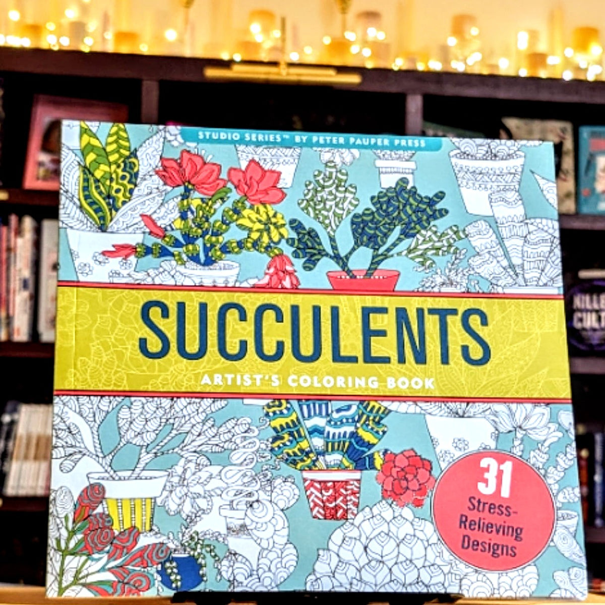 Succulents Adult Coloring Book (31 stress-relieving designs)