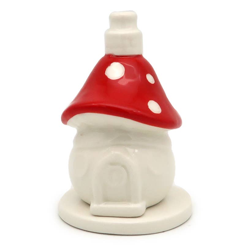 Fairy Toadstool House Ceramic Incense Cone Burner