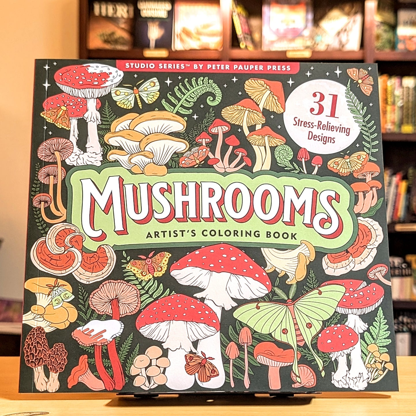 Mushrooms Adult Coloring Book (31 One-Sided Designs on Thick Paper)