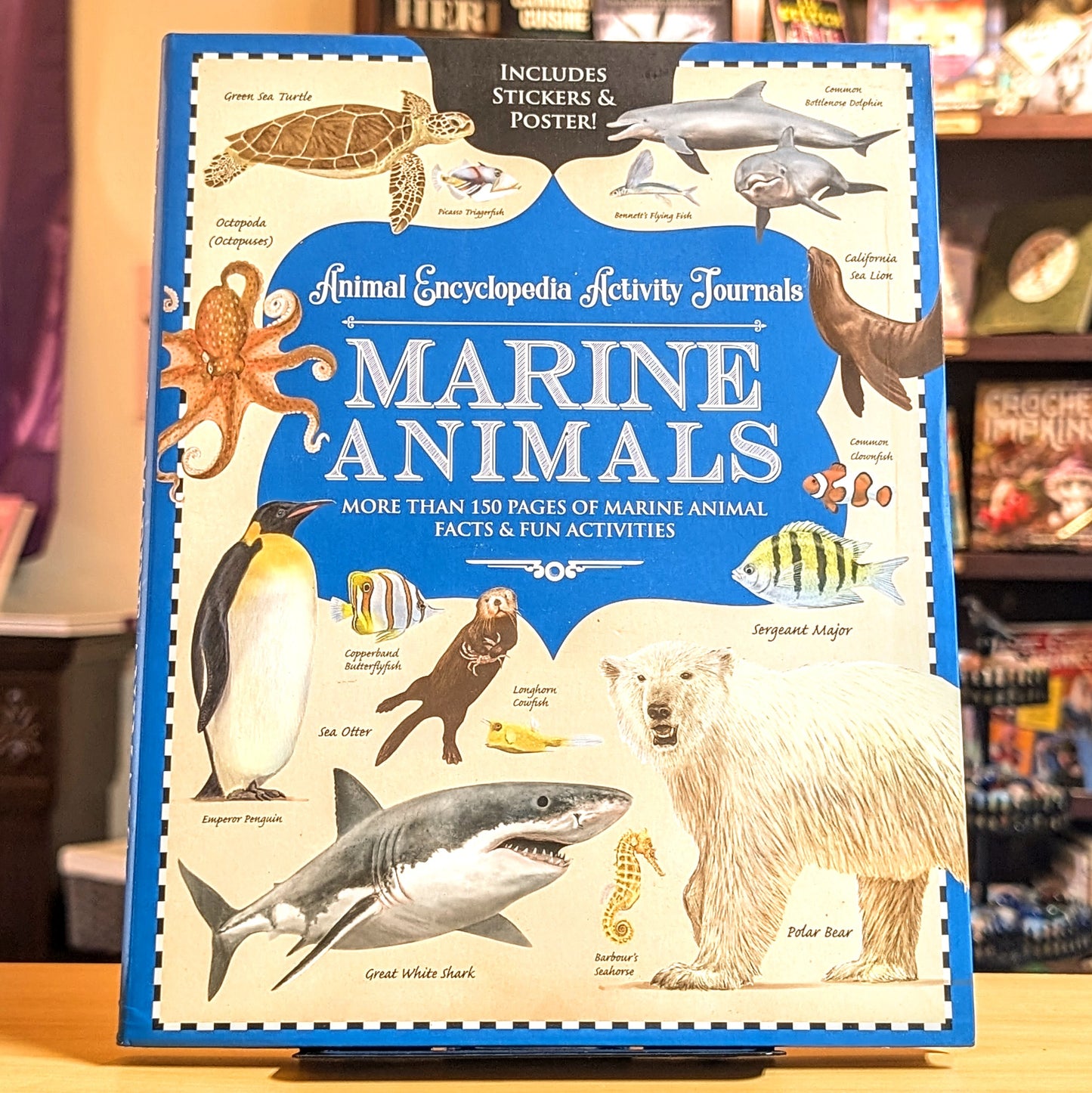 MARINE ANIMALS Animal Encyclopedia Activity Journal, Includes Stickers & Poster